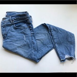 LOFT Skinny Jeans with Frayed Hem